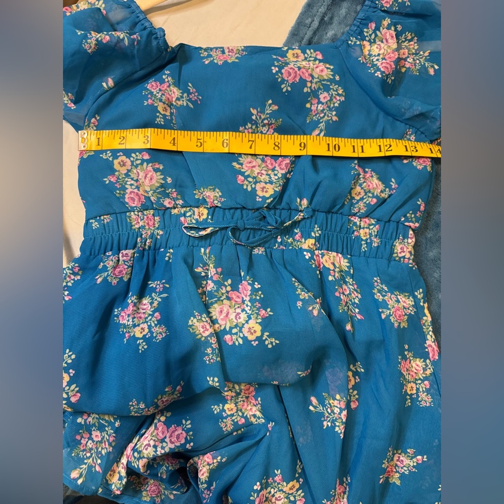 Trixxi Blue Floral Girl’s Dress - Picture 5 of 7